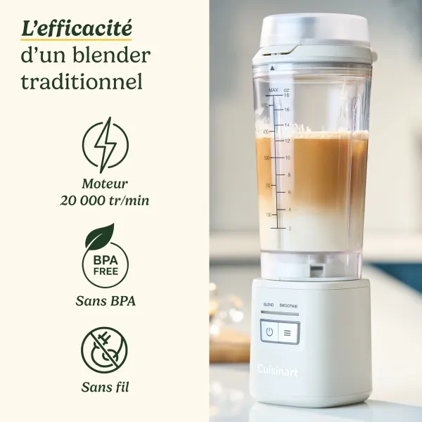 Cup Blender Cuisinart PBL100E Blast&Go 120 W White 500 ml