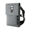 Karl Lagerfeld Saffiano Monogram Ikonik - Phone crossbody Bag (silver)