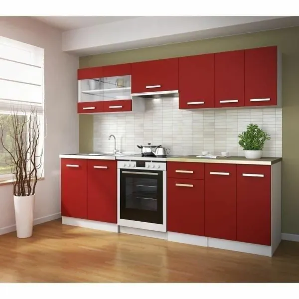 Virtuvės baldai Raudona PVC Stiklas Plastmasinis Melaminas 80 x 31 x 55 cm