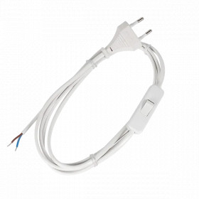 POWER CABLE H03VV-F 2G0,50MM? WITH SWITCH 2M WHITE