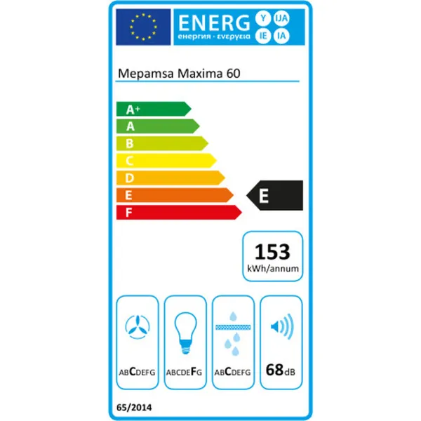 Įprastas gaubtas Mepamsa MAXIMA 60V2 60 cm Plienas