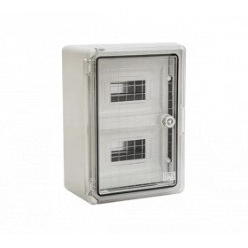 PP3112 BOARD ABS-TRANSPARENT DOOR-18 MODULES IP65