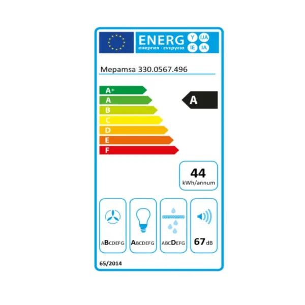 Įprastas gaubtas Mepamsa 330.0567.496 90 cm 580 m³/h 61 dB A Juoda