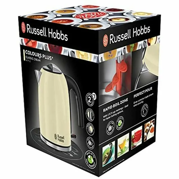 Tējkanna Russell Hobbs 20415-70 2400W 1,7 L Krēmkrāsa Nerūsējošais tērauds 2400 W 1,7 L