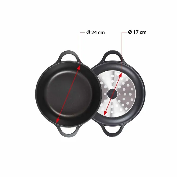 Kannellinen vuoka Valira 4141/25 Musta Ø 24 cm