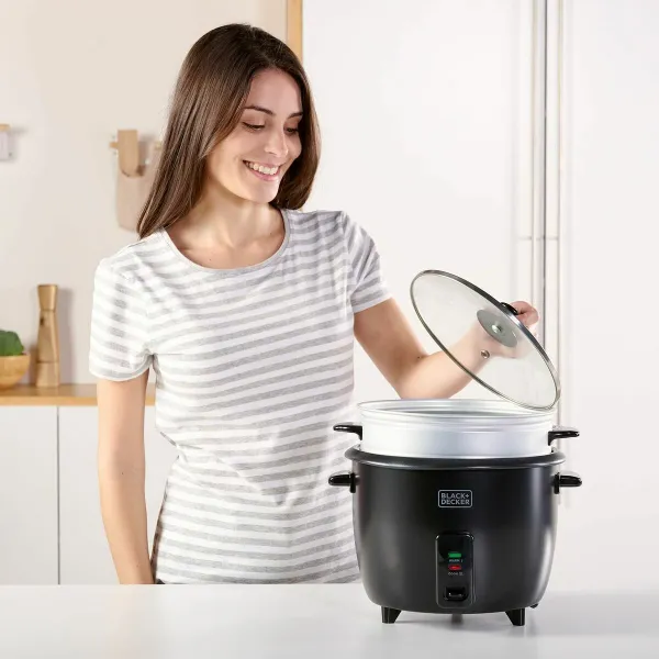 рисоварку Black & Decker BXRC1800E Чёрный 1,8 L Белый Алюминий 700 W