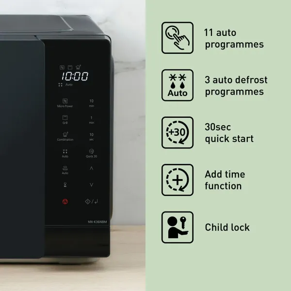 Mikroviļņu Krāsni Panasonic NNK36NBMEPG Melns 1000 W 23 L