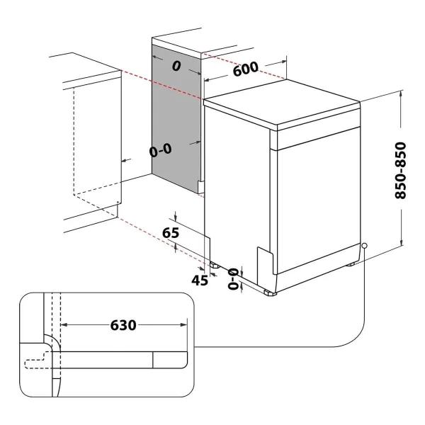 Astianpesukone Whirlpool Corporation W7FHS41 Valkoinen Musta 60 cm (Kunnostetut Tuotteet C)