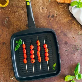 Сковорода с волнистым BRA FOODIE 28X28 Нержавеющая сталь Алюминий Ø 28 cm