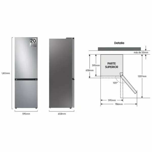 Mazgāšanas mašīna Samsung RB34C602DSA 186 Sudrabains