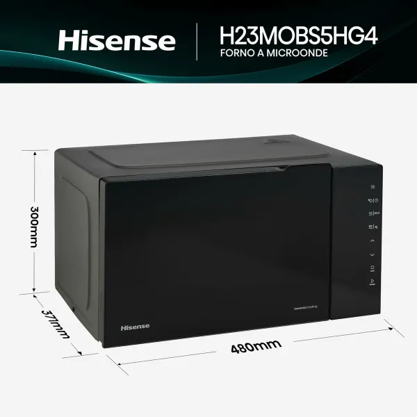 Mikrobangų krosnelė su kepsnine Hisense H23MOBS5HG4 Juoda 800 W 23 L