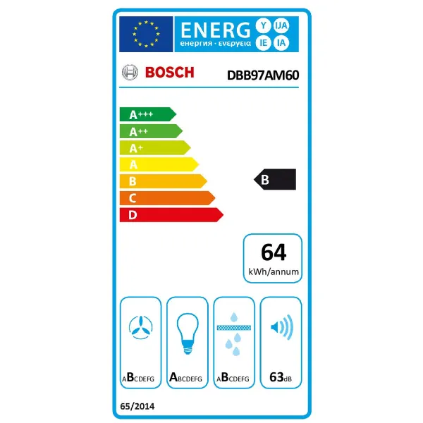 Įprastas gaubtas BOSCH DBB97AM60 Juoda