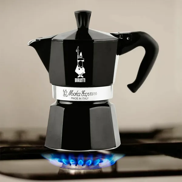Italian Coffee Pot Bialetti MOKA EXPRESS Black Aluminium 200 ml