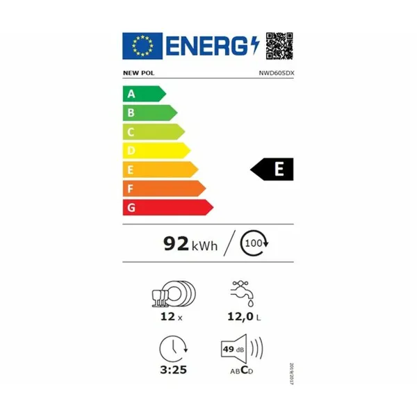 Посудомоечная машина NEWPOL NWD605DX 60 cm