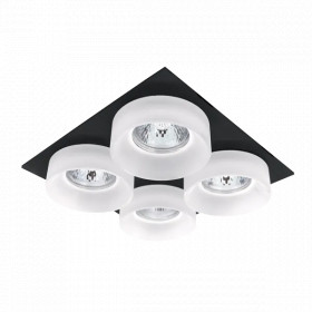 SA-045/4 QUADRUPLE DOWNLIGHT SQUARE BLACK/WHITE