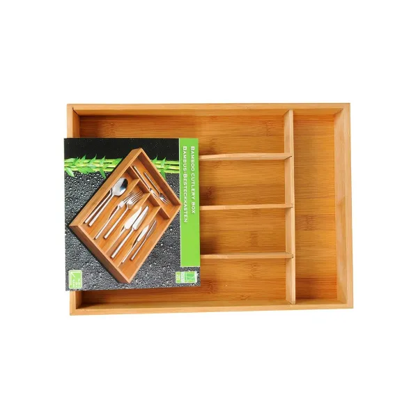 Stalo įrankių dėklas 5five Simply Smart Ruda Natūralus Medžio Bambukas 34 x 25 x 4,5 cm