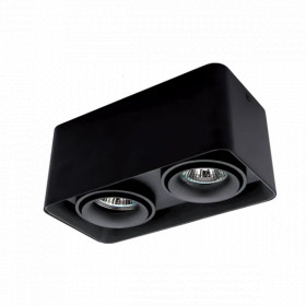 DL-044 SQUARE DOUBLE DOWNLIGHT SURFACE MOUNTED BLACK