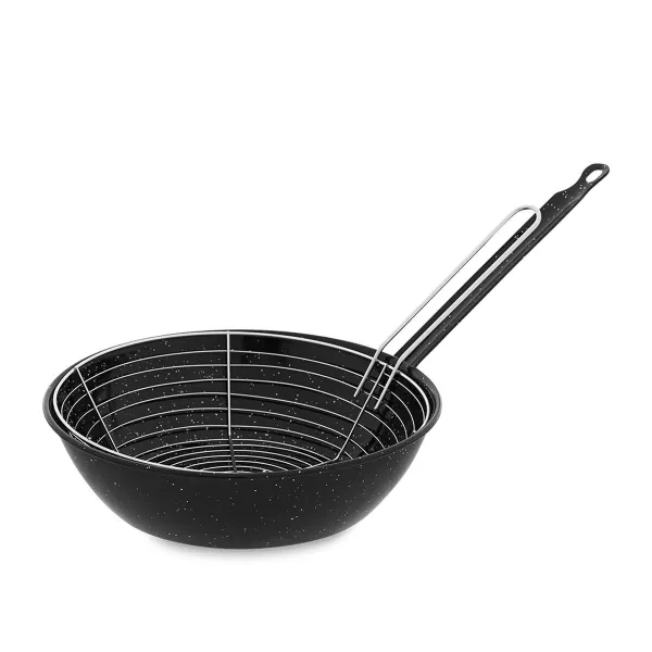 Panna ar groziņu Vaello Melns Emaljēts Tērauds (Ø 28 cm)
