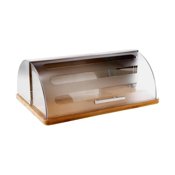 Maizes kaste 5five Simply Smart Bambou cuisine Sudrabains Hromēts 39 x 26,5 x 15,5 cm Koks