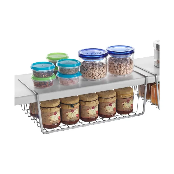 Kitchen Cupboard Organiser Metaltex Kanguro 40 x 26 x 14 cm White Grey