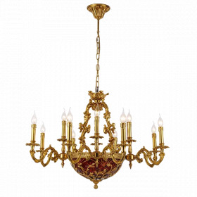 ALEXANDER CHANDELIER 12XE14 BRASS
