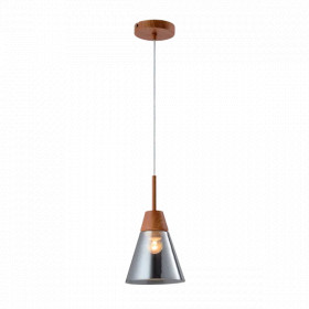 BRADLEY PENDANT 1xE27 GREY/WOOD