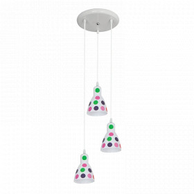 DOTS PENDANT 3XE27 WHITE WITH COLORED DOTS