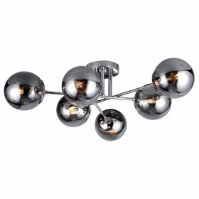 ERMINA CHANDELIER 6XE14 CHROME/GLASS