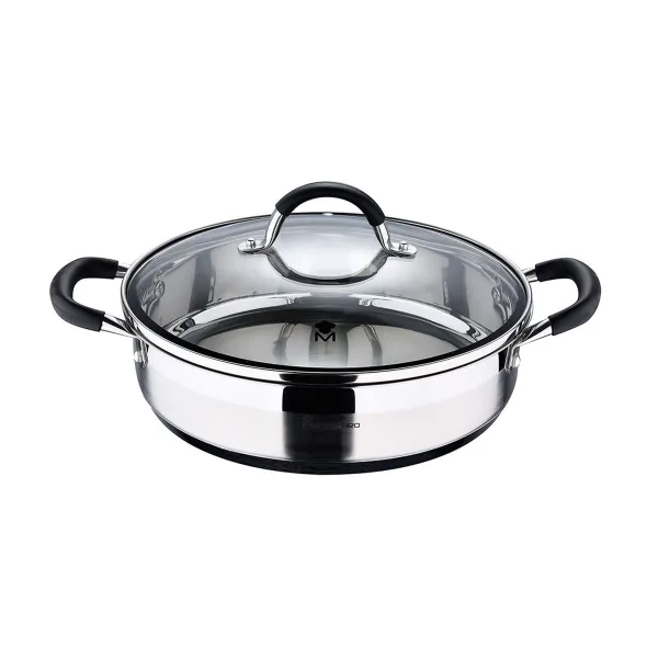 Кастрюля с крышкой Masterpro 3,8 L Ø 28 x 7,5 cm Чёрный