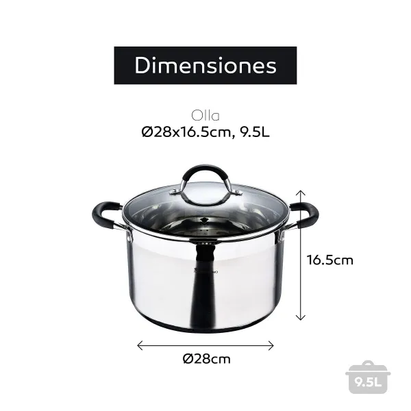 Gatavotājs uz Lēnas Uguns Masterpro bgmp-1506 ø 28 cm (9,5 L)