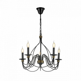 MARIEL CHANDELIER 5XE14 D60XH46 GREY/GOLD