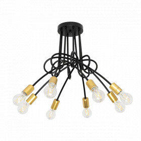 MYA CHANDELIER 8XE27 BLACK/GOLD