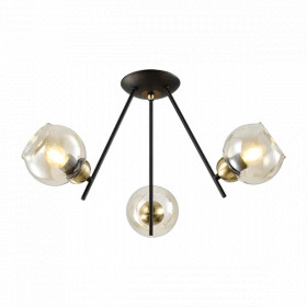RICK CHANDELIER 3XE27 BLACK MATT/BRONZE