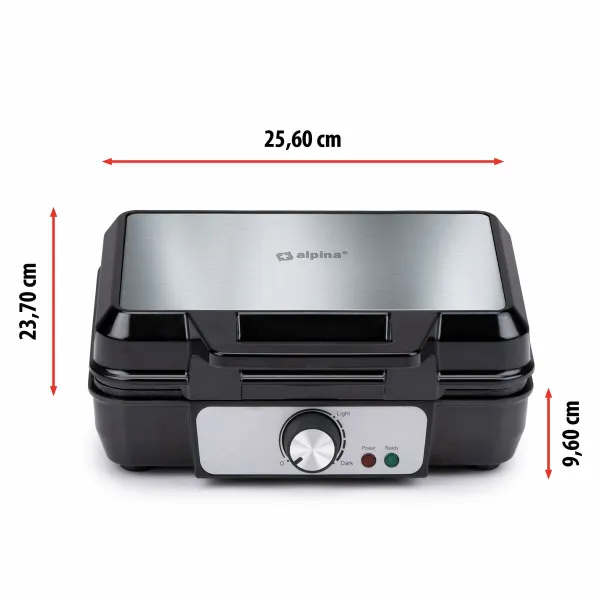 Elektrinė vaflinė Alpina 1000 W Sidabras
