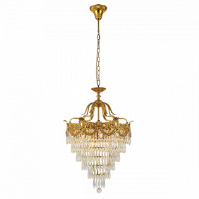WINDSOR CHANDELIER 9XE14 BRASS/CRYSTALS
