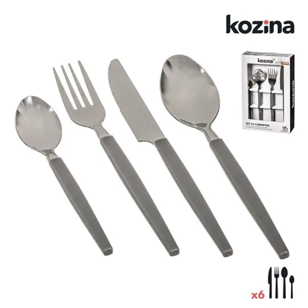 Столовые приборы Kozina Серый Сталь 24 Предметы