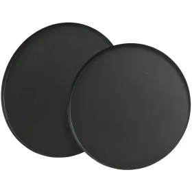 Tarjotinsetti Lifetime Mattamusta Teräs Pyöreä Ø 35 cm 2 osaa