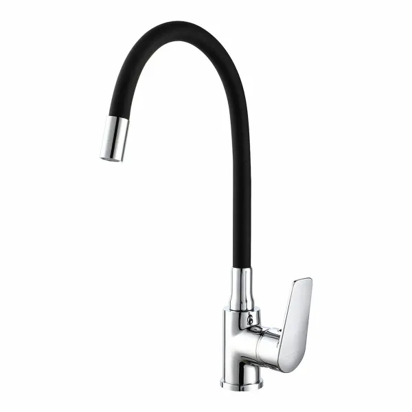 Viena roktura jaucējkrāns EDM 01155 Baiona Melns Misiņš Cinks Fleksibls Virtuve