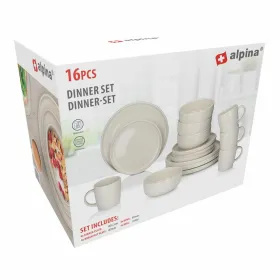 Tableware Alpina Cream Ceramic 16 Pieces (4 Units)