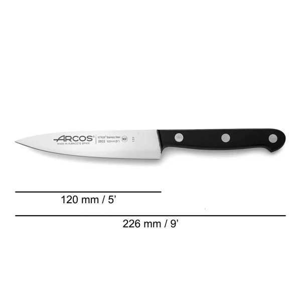Virtuvės peilis Arcos serie universal Juoda Plienas 12 cm