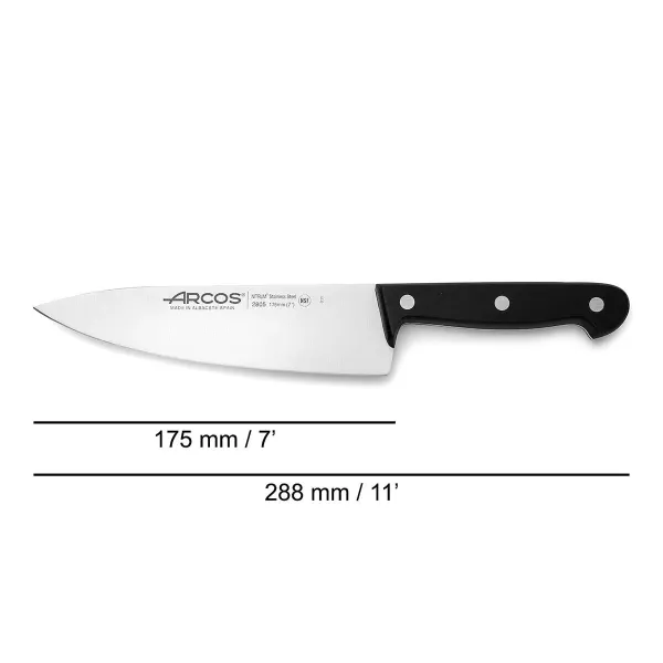 Virtuvės peilis Arcos 17,5 cm Juoda