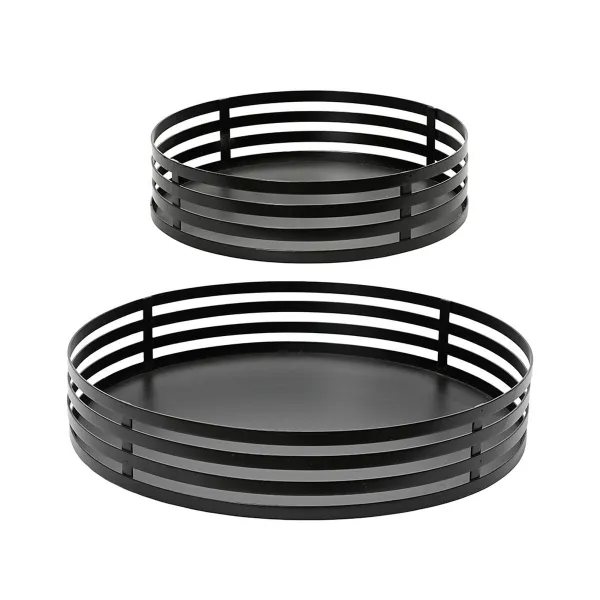 Set of trays Decoris Black Iron (2 Units)