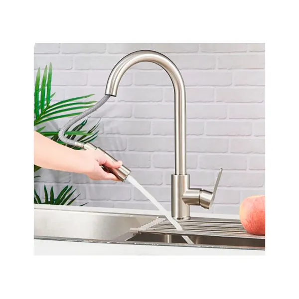 Mixer Tap Verhal miño Silver Stainless steel C-shaped