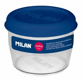 Hermetiška priešpiečių dėžutė Milan 500 ml Mėlyna Skaidrus Plastmasinis Apskritas Ø 12 cm