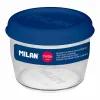 Hermetiška priešpiečių dėžutė Milan 500 ml Mėlyna Skaidrus Plastmasinis Apskritas Ø 12 cm