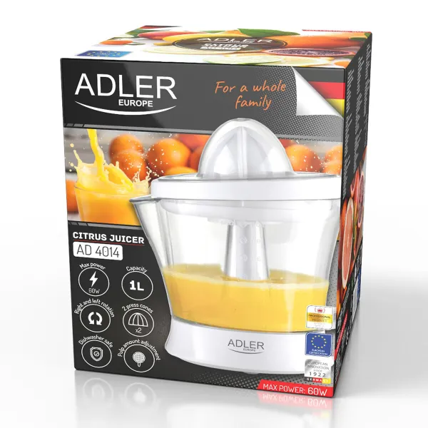 Elektrinė sulčiaspaudė Adler ad 4014 Balta 60 W 1 L
