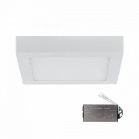 LED PANEL SQUARE SURFACE MOUNT 18W 2700K+ EMERGENCY KIT