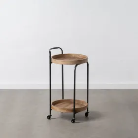 Kitchen Trolley Black Natural Iron Fir wood 42 x 40,5 x 74 cm