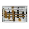 Välipalatarjotin Valkoinen Musta Kullattu PVC Kristalli Abstrakti 45 x 31 x 4,2 cm (2 osaa)