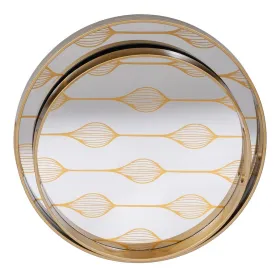 Snack tray Golden PVC Crystal 42 x 42 x 4,2 cm (2 Units)